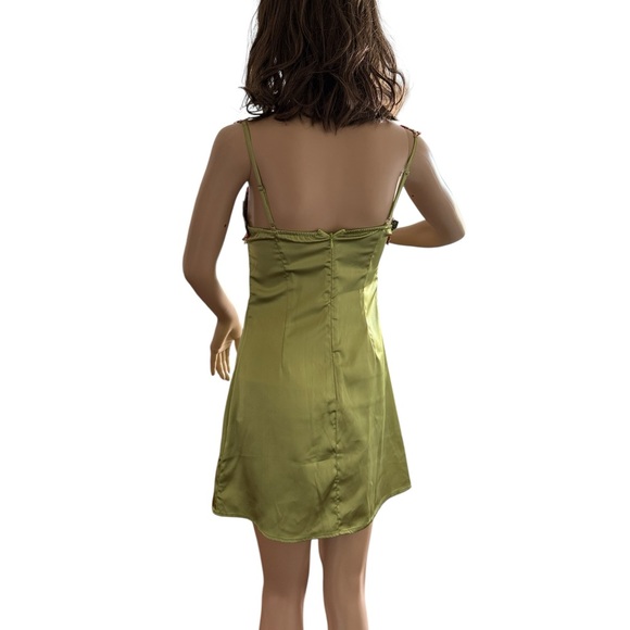 Commense Satin Floral Appliqué Mini Slip Dress, Size S - Picture 3 of 7